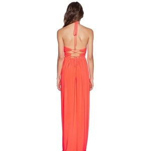 Revolve Neon Coral Maxi Dress